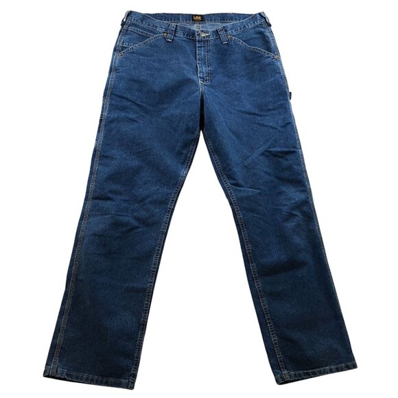 Lee Other - Lee Mens Carpenter Jeans Size 36x34 Loose Fit Classic Blue Denim Workwear Casual
